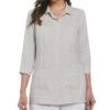 Women's Two-Tone Linen Blend Guayabera Shirt