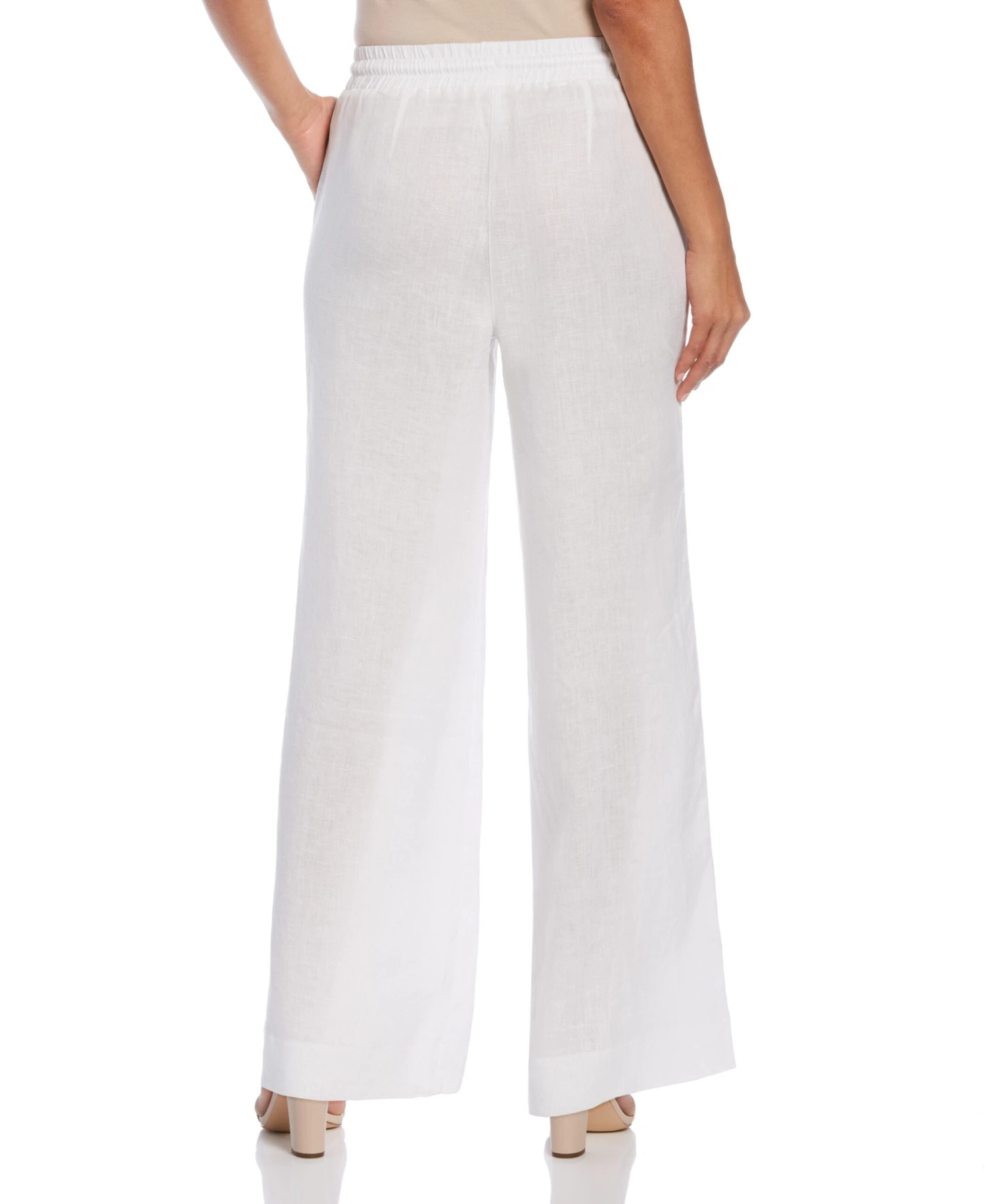 Women's Wide Leg Drawstring Linen Pant 4 Women's Wide Leg Drawstring Linen Pant - Image 2